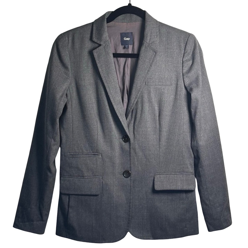 GAP Wool Blend‎ 2-Button Blazer Women's Size 4 Classic Minimalist Office Career
